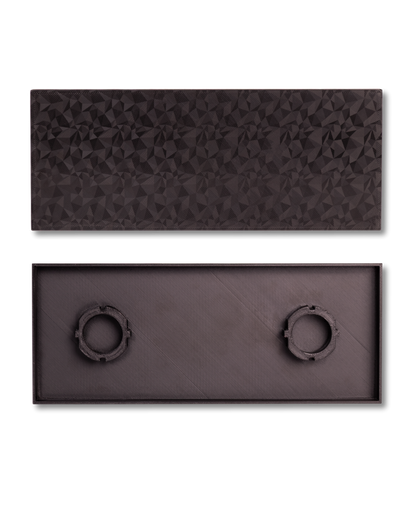 3er Steckdosen-Abdeckung Schwarz/Gemustert