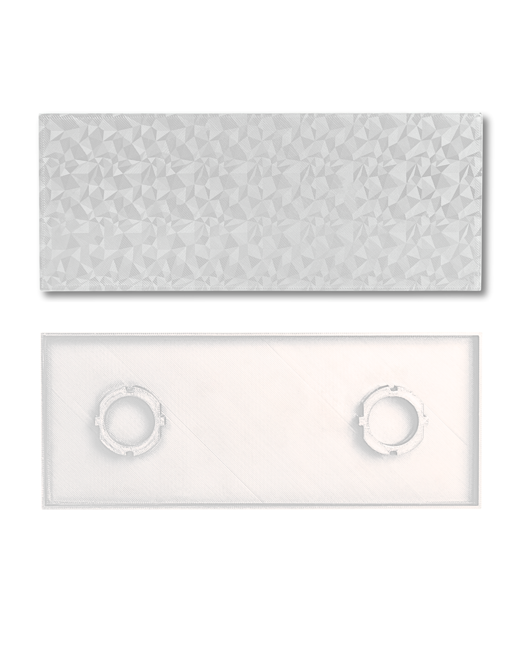 3er Steckdosen-Abdeckung Weiß/Gemustert